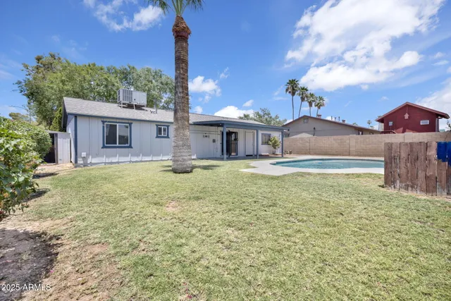 a house view with a garden space