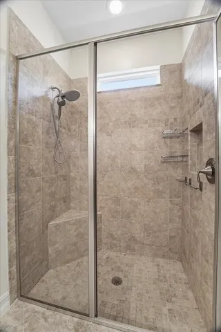 a bathroom with a shower