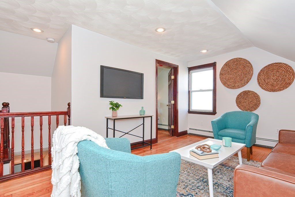64 Hyde Park Avenue, Unit 3 Boston, MA 02130 - Photo 3 of 27 a living room with furniture and a flat screen tv