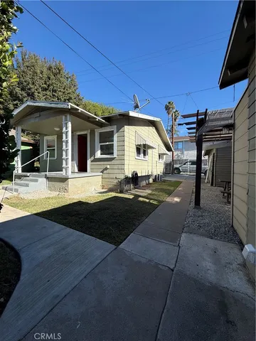 a view of a house with a patio