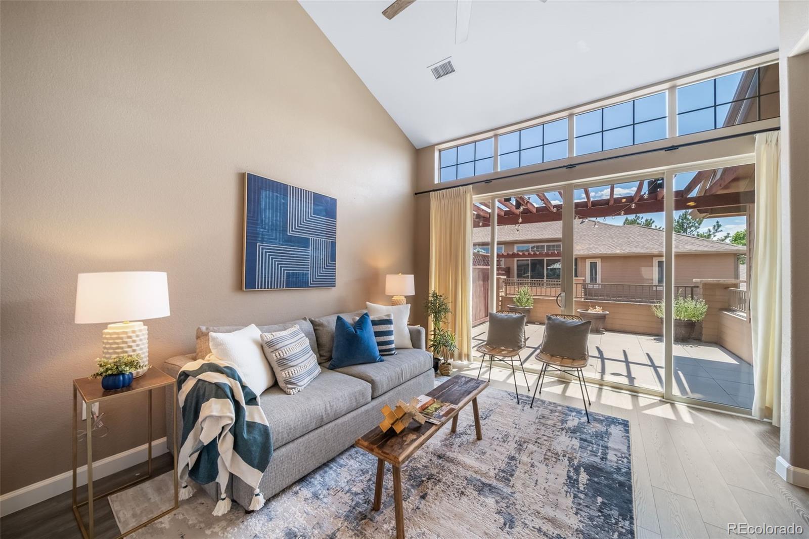 8626 Gold Peak Drive, Unit B Highlands Ranch, CO 80130 - Photo 7 of 40 a living room with furniture and a large window