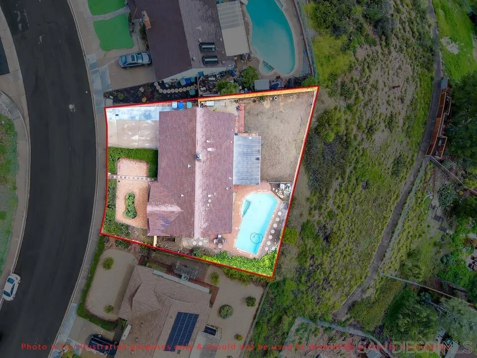 13415 Pequot Drive Poway, CA 92064 - Photo 46 of 63 an aerial view of a house with a backyard