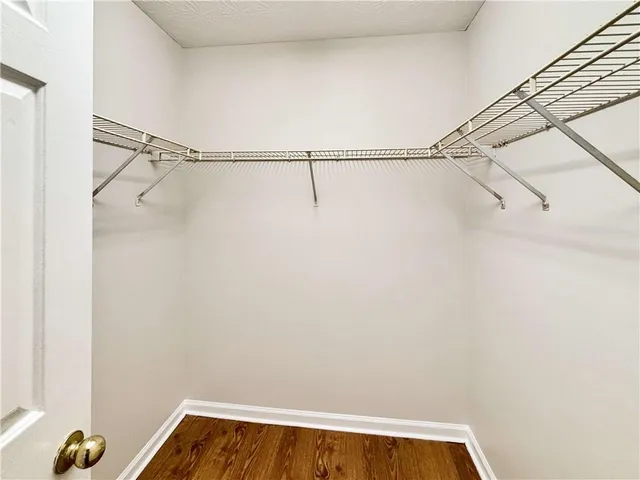 a view of small space with racks on the wall