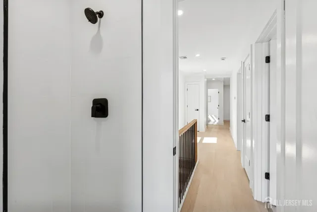 a view of a bathroom with a shower