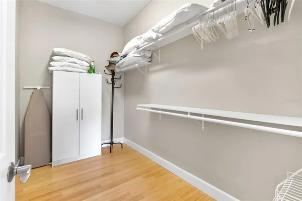 a bathroom with a sink vanity and a mirror