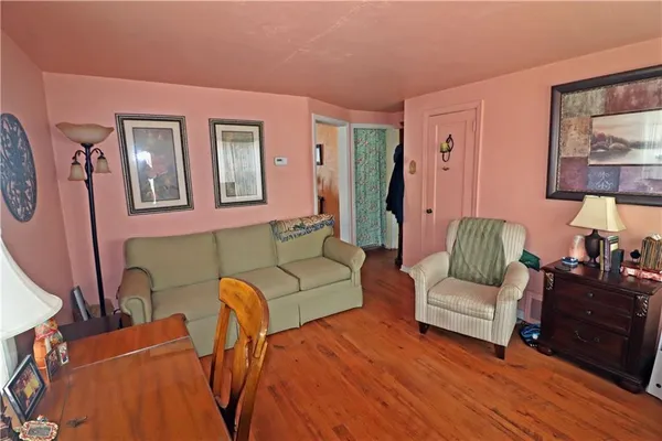 a living room with furniture and a couch