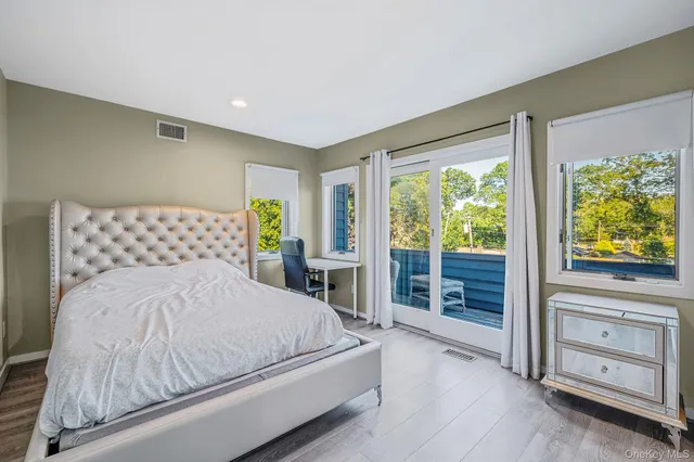 a living room with a large window