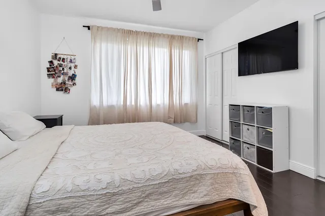 a view of entryway with wooden floor
