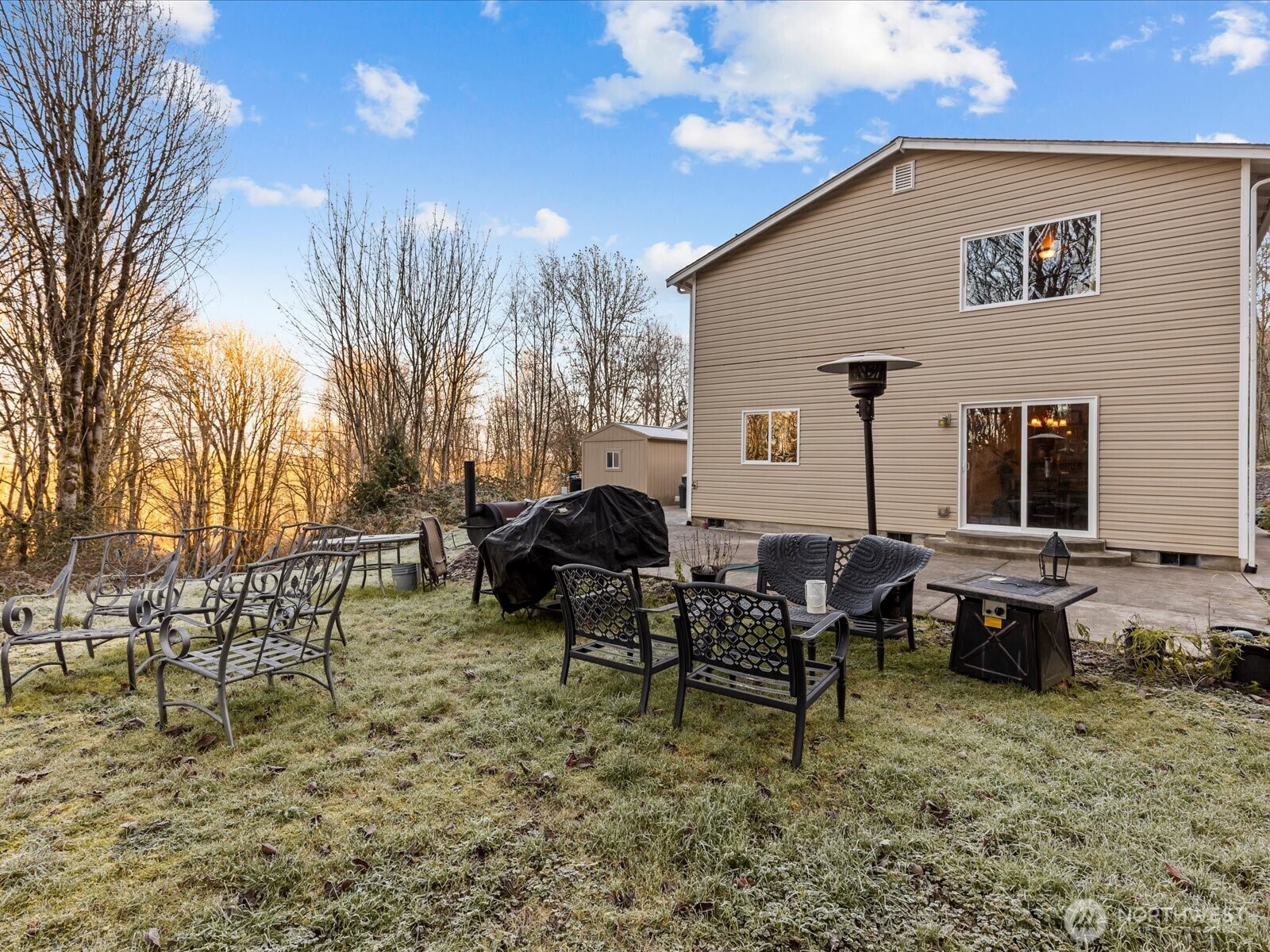 218-38 Bowen Road Mossyrock, WA 98564 - Photo 25 of 40 a backyard of a house with table and chairs