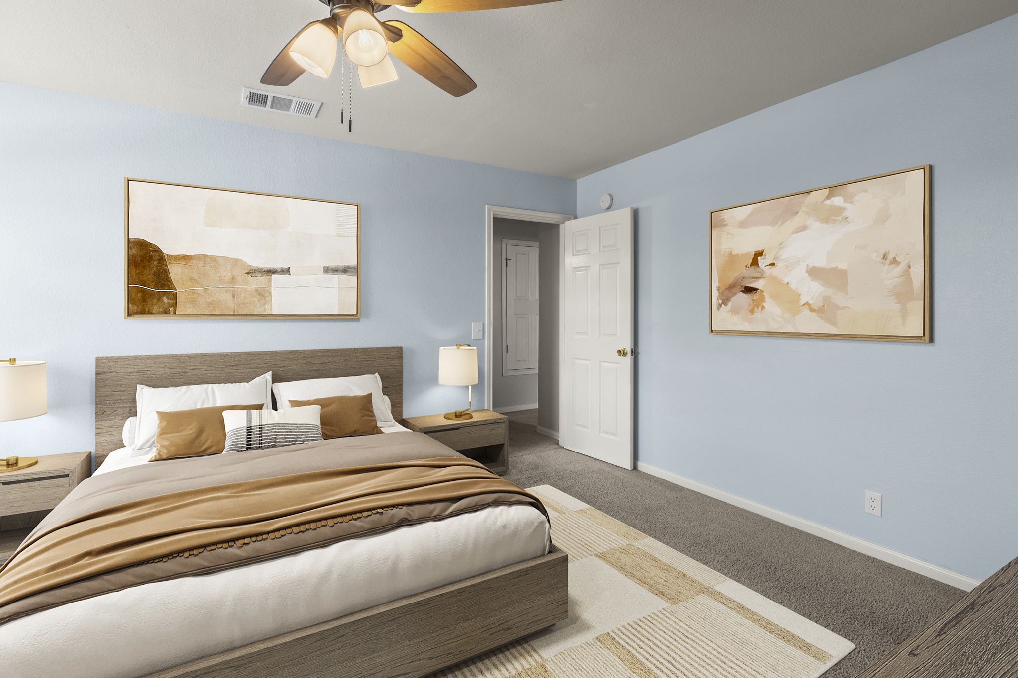 1100 Vanderbilt Circle Pflugerville, TX 78660 - Photo 23 of 39 a bedroom with a bed and a painting on the wall