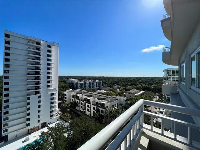 a view of city from balcony
