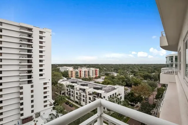 a view of balcony with city view