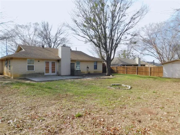 a backyard of a house