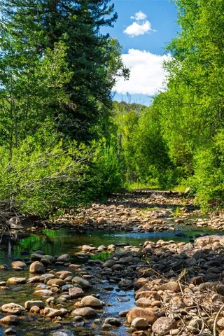 a view of a lake with houses