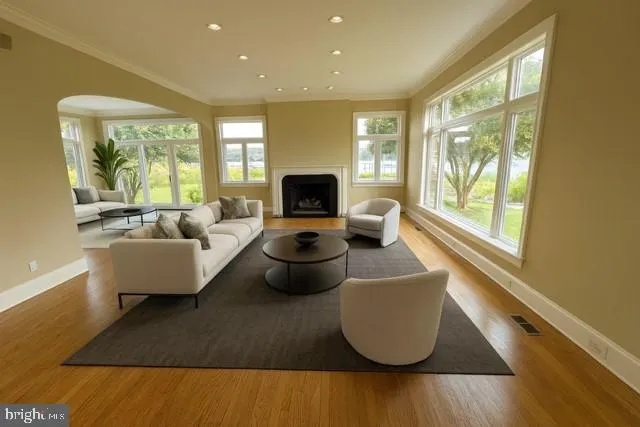 a view of a lake with outdoor space