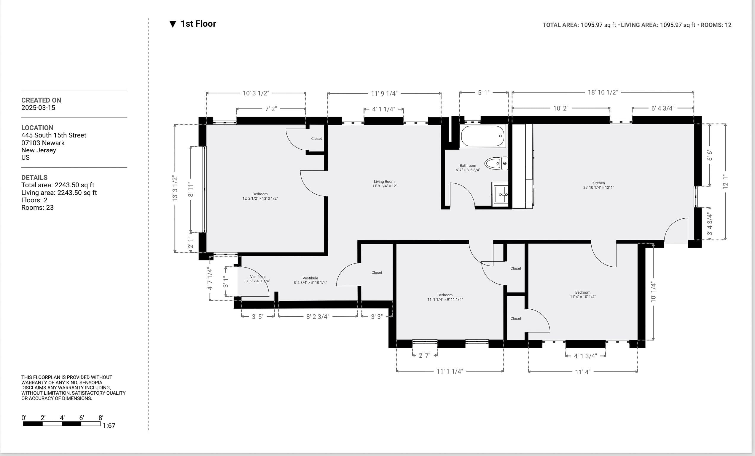 445 South 15th Street Newark, NJ 07103 - Photo 22 of 41 a picture of a floor plan