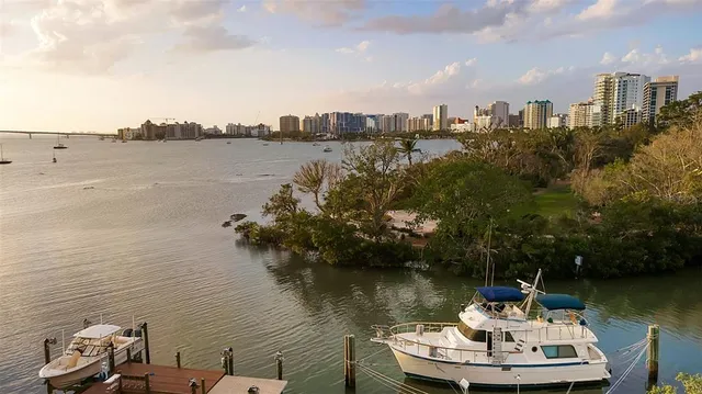 a view of a garden with lawn chairs
