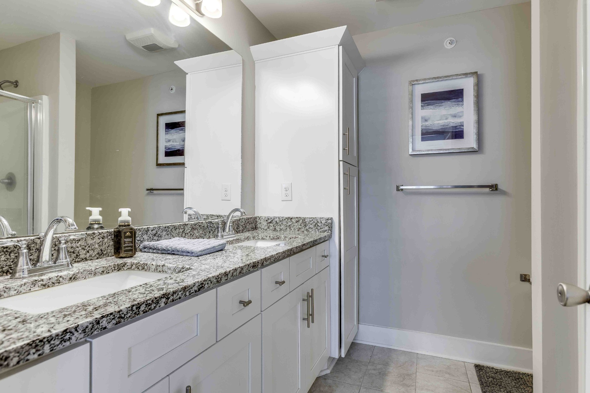 1061 Wells Way Spring Hill, TN 37174 - Photo 15 of 21 a bathroom with a granite countertop double vanity sink and two mirror