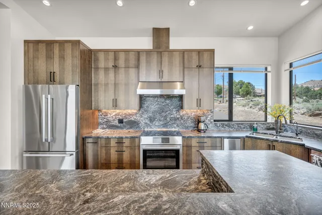 a bedroom with a bed and a walk in closet