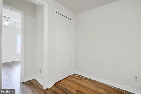 a view of small space with wooden floor