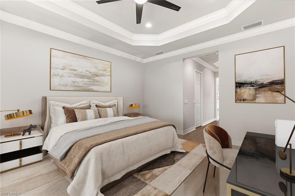 4366 Caldera Circle Naples, FL 34119 - Photo 10 of 41 a bedroom with a bed and chair