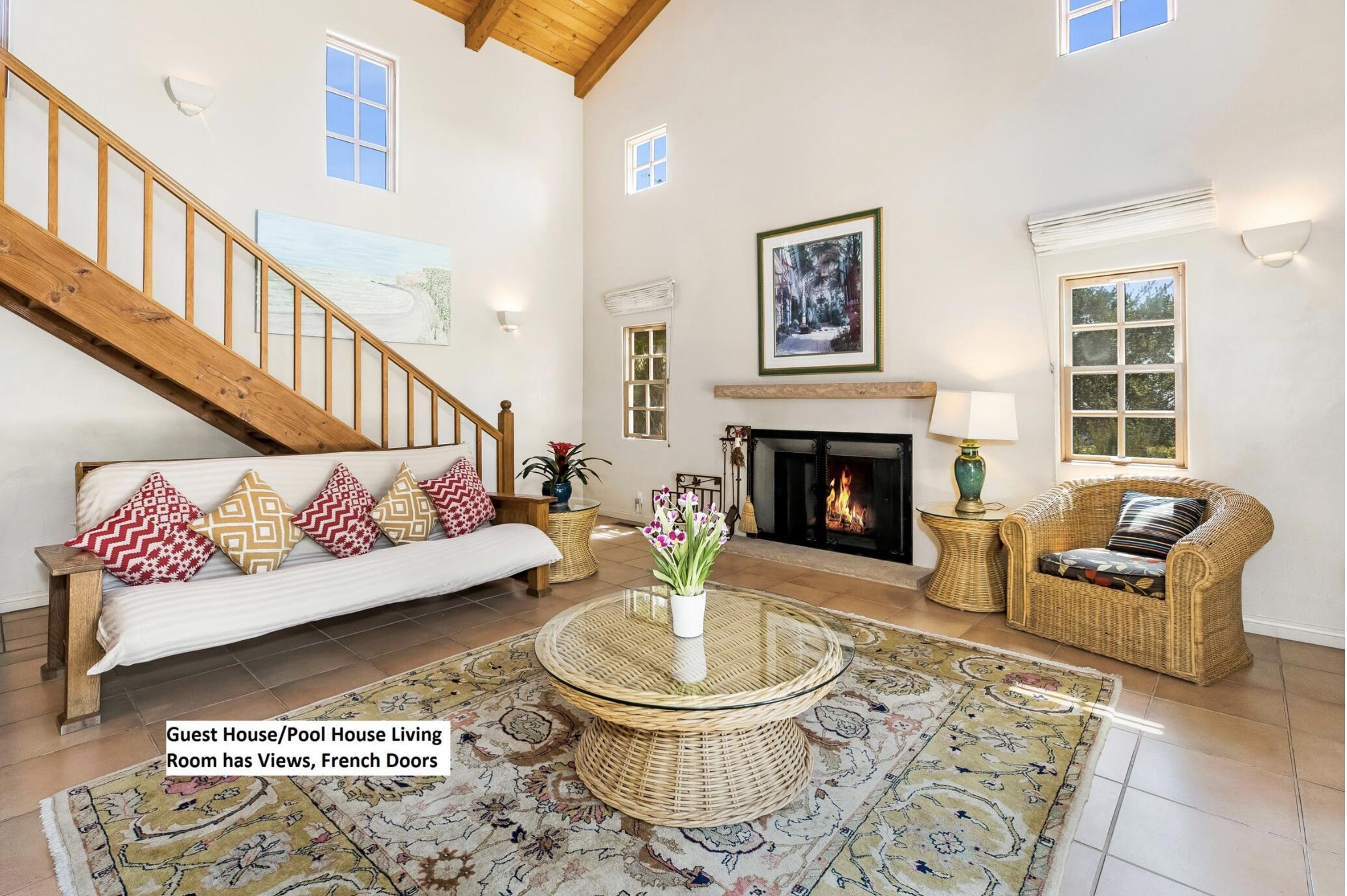 3756 Foothill Road Santa Barbara, CA 93105 - Photo 35 of 70 a living room with furniture and a fireplace