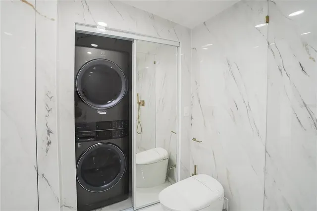 a view of a swimming pool with an outdoor space