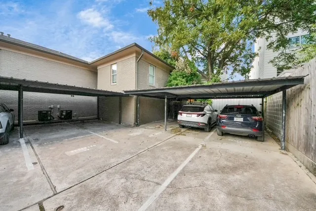 a view of a car in garage
