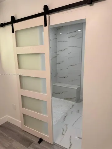 a bathroom with a shower