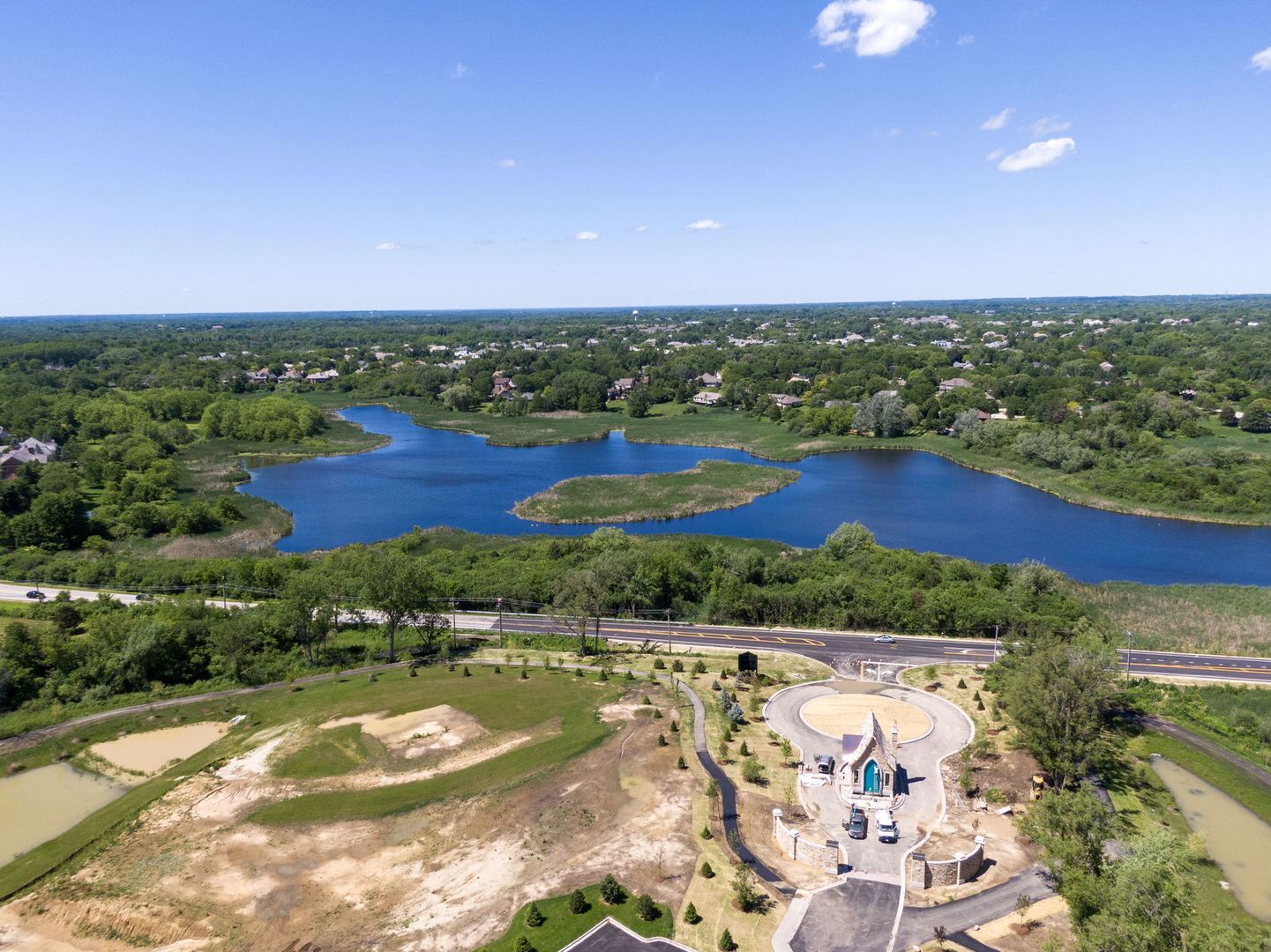 61 East Palatine Road South Barrington, IL 60010 - Photo 18 of 22 an aerial view of residential houses with outdoor space and river
