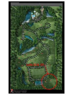 an aerial view of a residential houses with outdoor space and a lake view