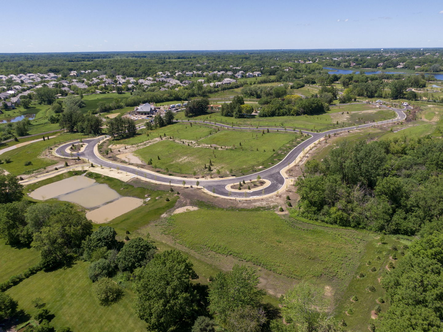 61 East Palatine Road South Barrington, IL 60010 - Photo 9 of 22 an aerial view of residential houses with outdoor space and trees
