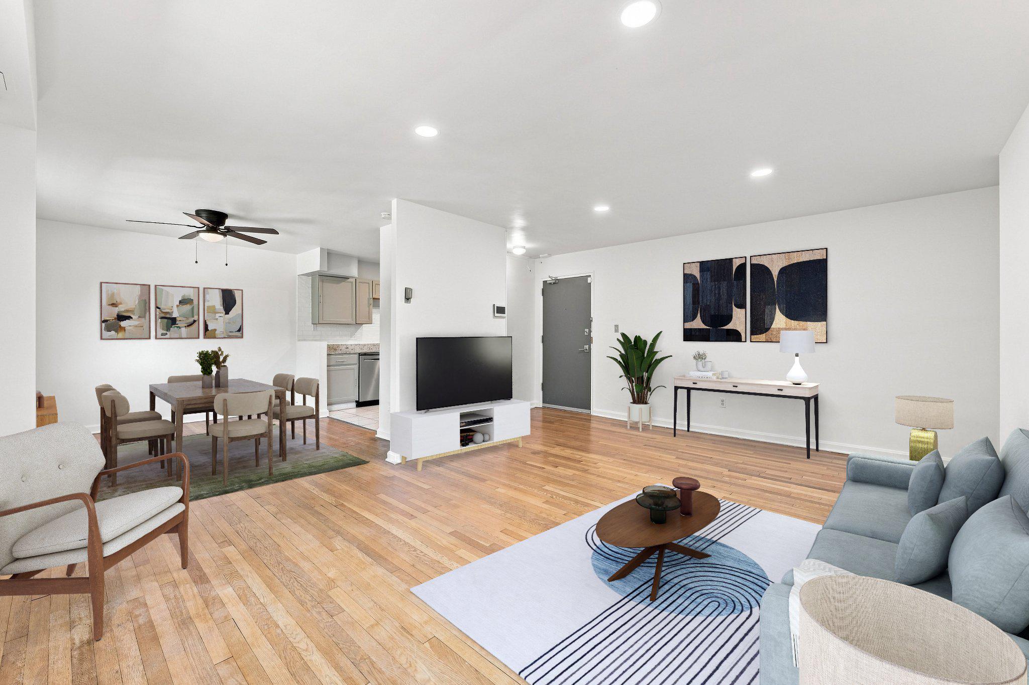 95 East Wayne Avenue, Unit 212 Silver Spring, MD 20901 - Photo 1 of 30 Living room and dining area (virtually staged)