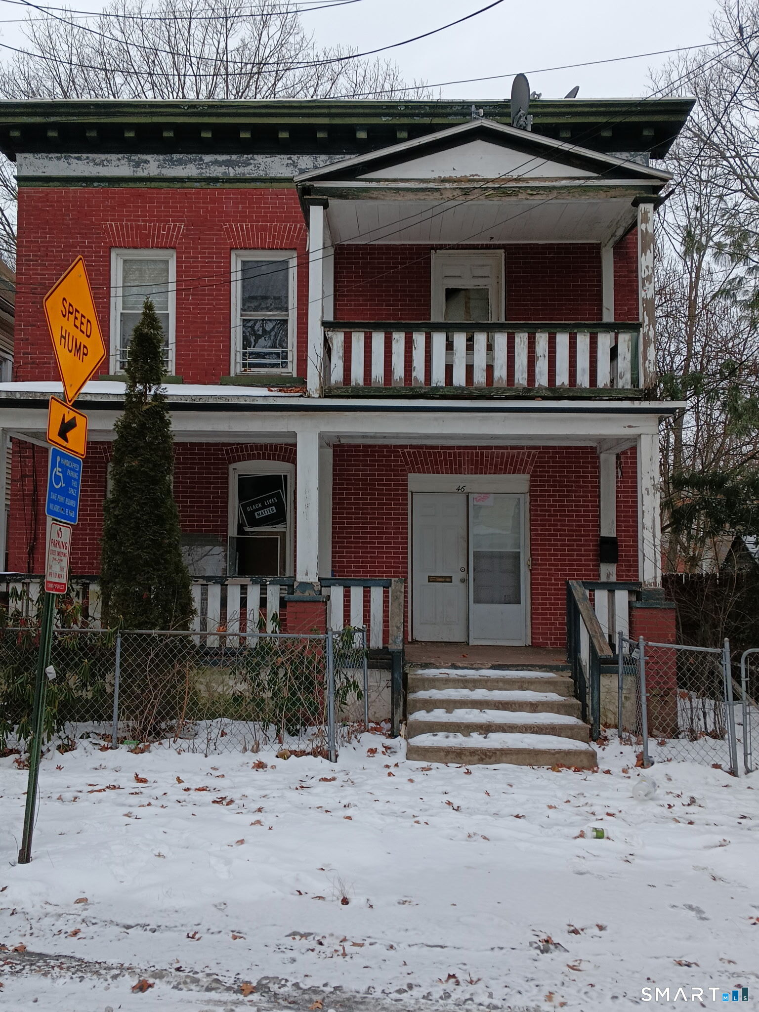 a front view of a house