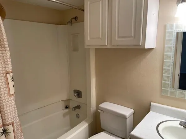 a bathroom with a toilet and a bathtub