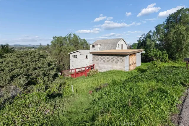 a view of a bench in a garden