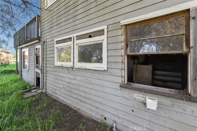 a front view of a house with plants