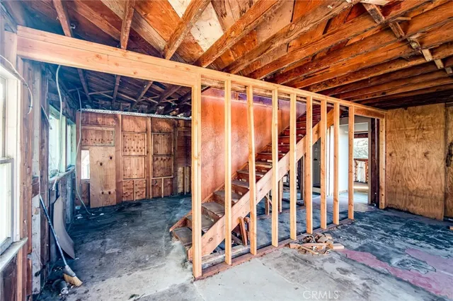 a view of under construction room and staircase