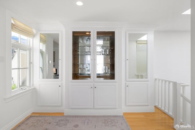 a view of a bedroom with a wardrobe space