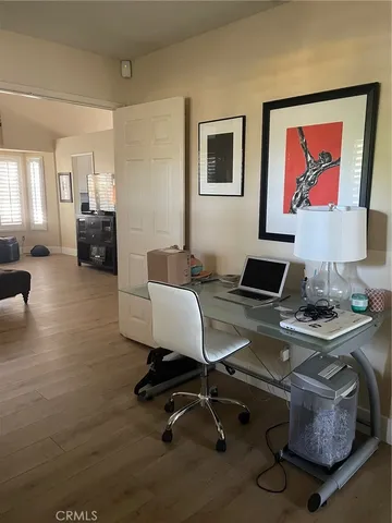 a workspace with furniture