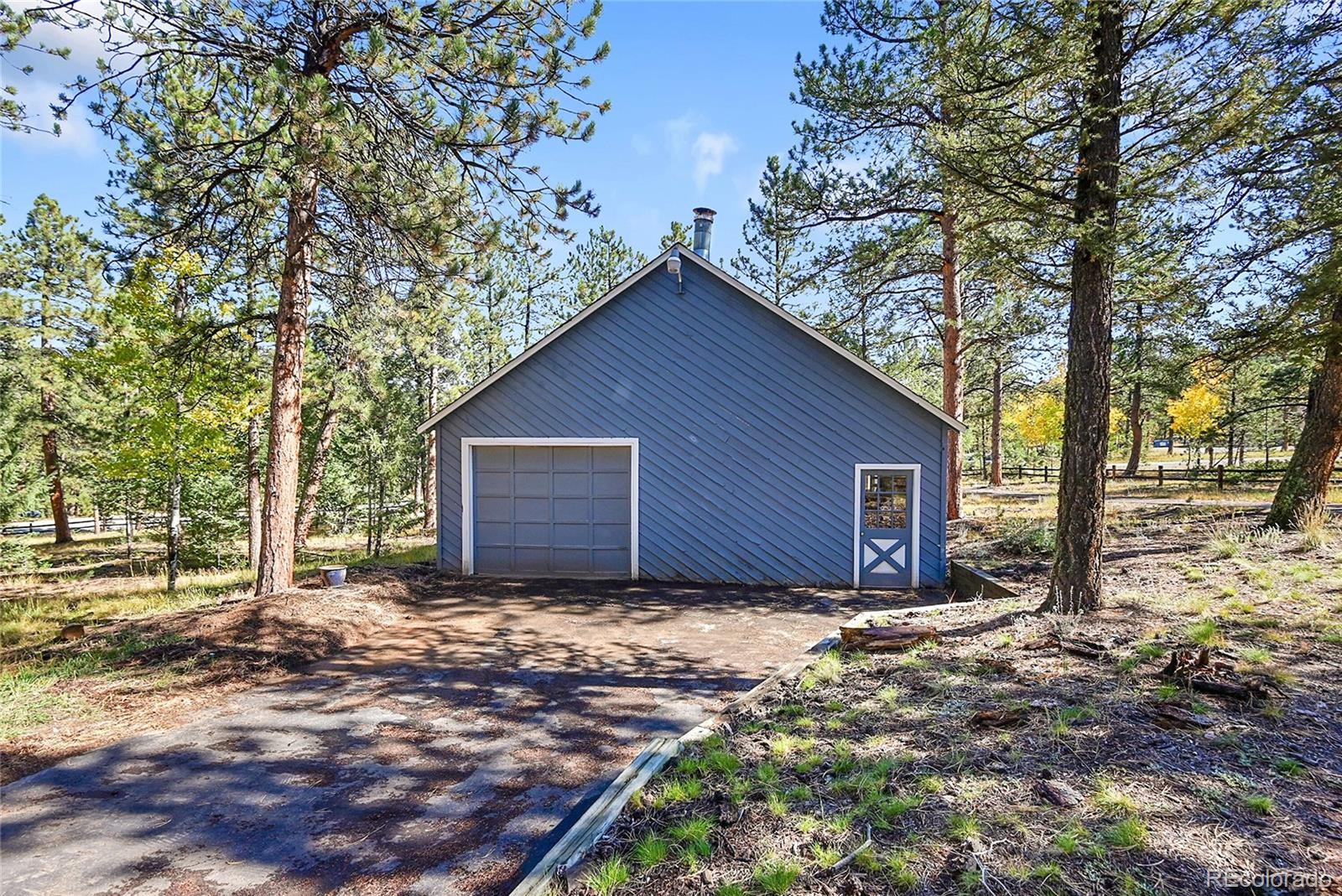 348 Nova Road Pine, CO 80470 - Photo 36 of 50 a wooden house with trees in front of it