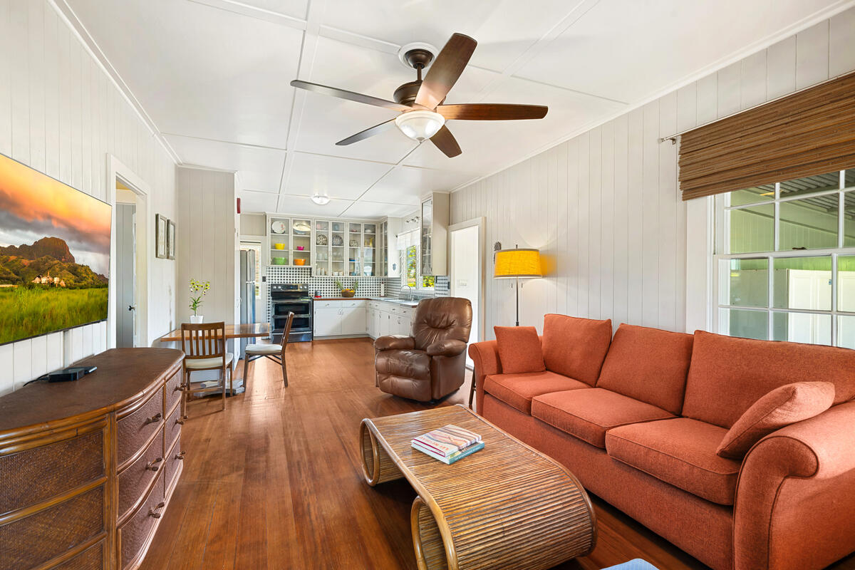 3895 Koloa Road, Unit 1 Koloa, HI 96756 - Photo 2 of 30 a living room with furniture and a large window