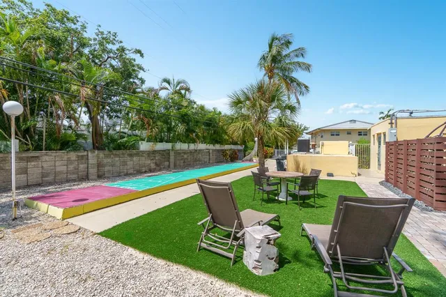 a view of a backyard with a garden and plants