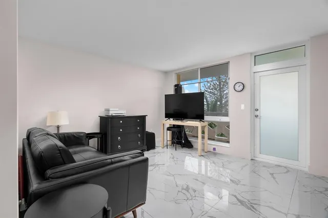 a view of a garden with a fountain