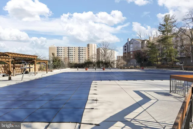 a view of terrace with city view