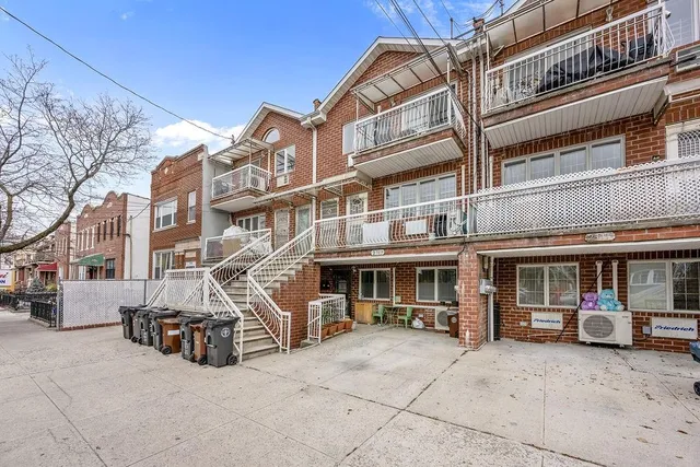 a view of a building with a street