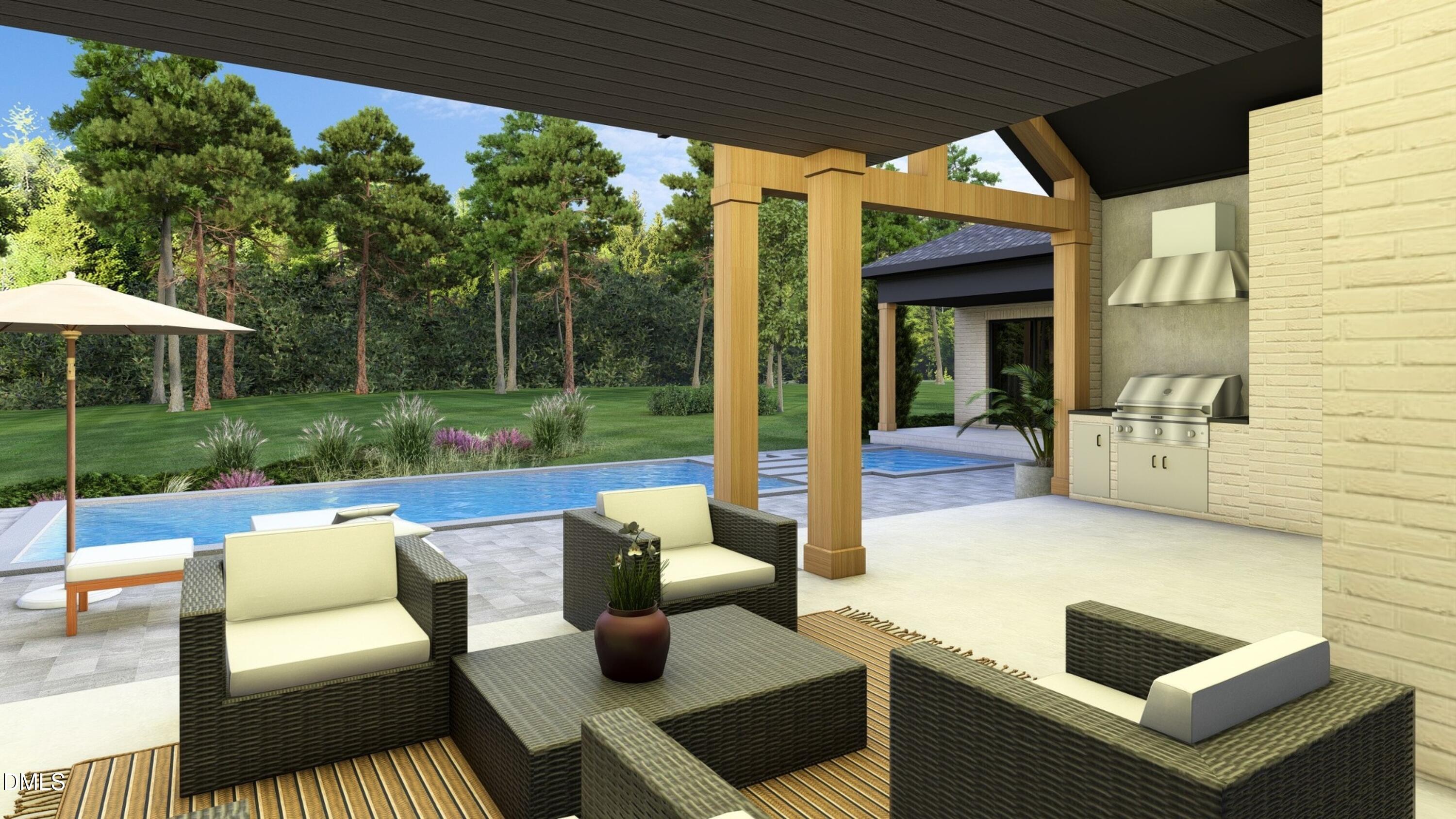 1708 Hunting Ridge Road Raleigh, NC 27615 - Photo 6 of 35 a outdoor living space with patio furniture and a garden