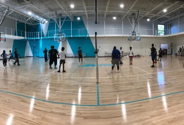 a view of a lobby with furniture