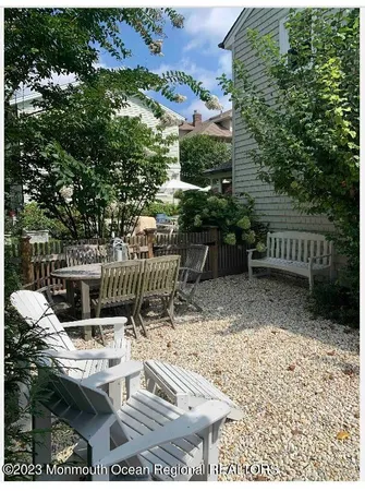 a view of balcony with furniture