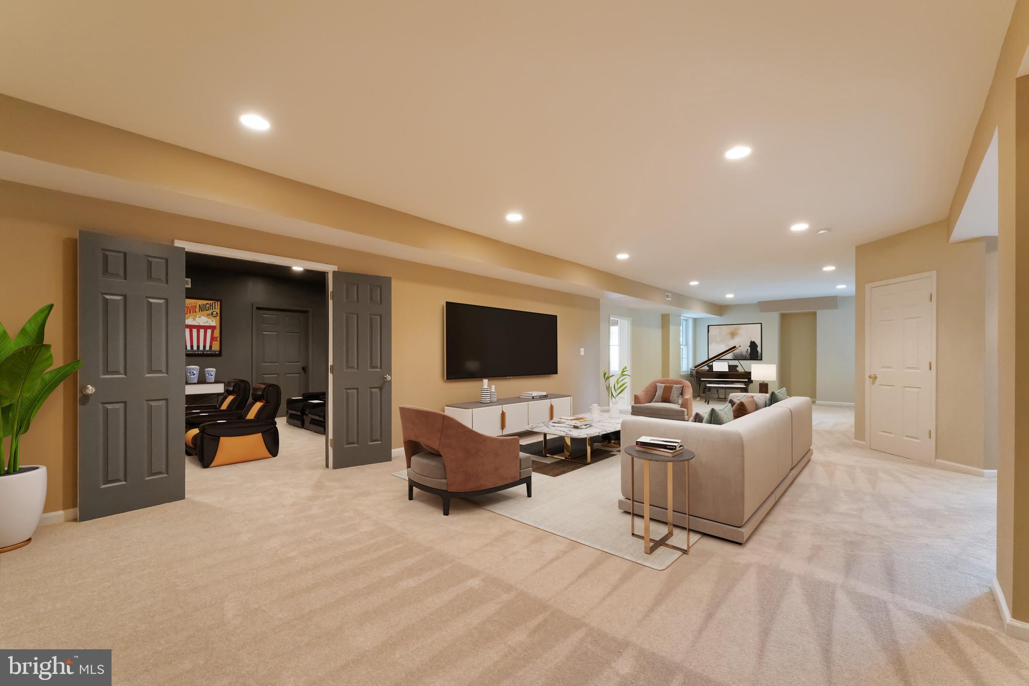 18102 Eaglesham Court Leesburg, VA 20175 - Photo 59 of 92 a living room with furniture and a flat screen tv